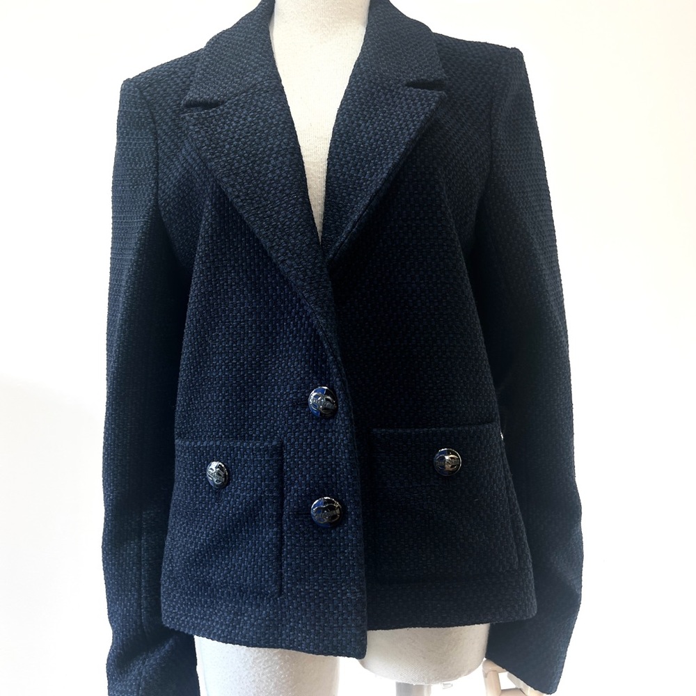 Chanel navy and black tweed jacket